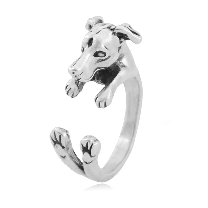 Vintage Bichon Dog&Schnauzer&Greyhound Love Pet Ring Women Boho Poodle Anel Masculino Rings For Men Jewelry Women Anillos Bijoux