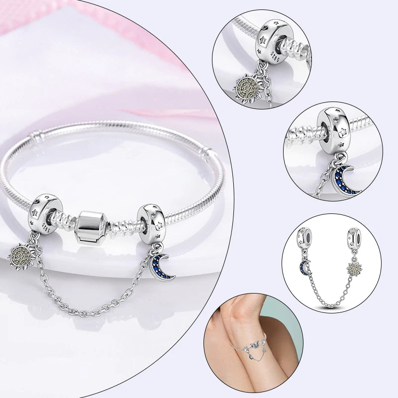 Pandora bangle safety chain on sale