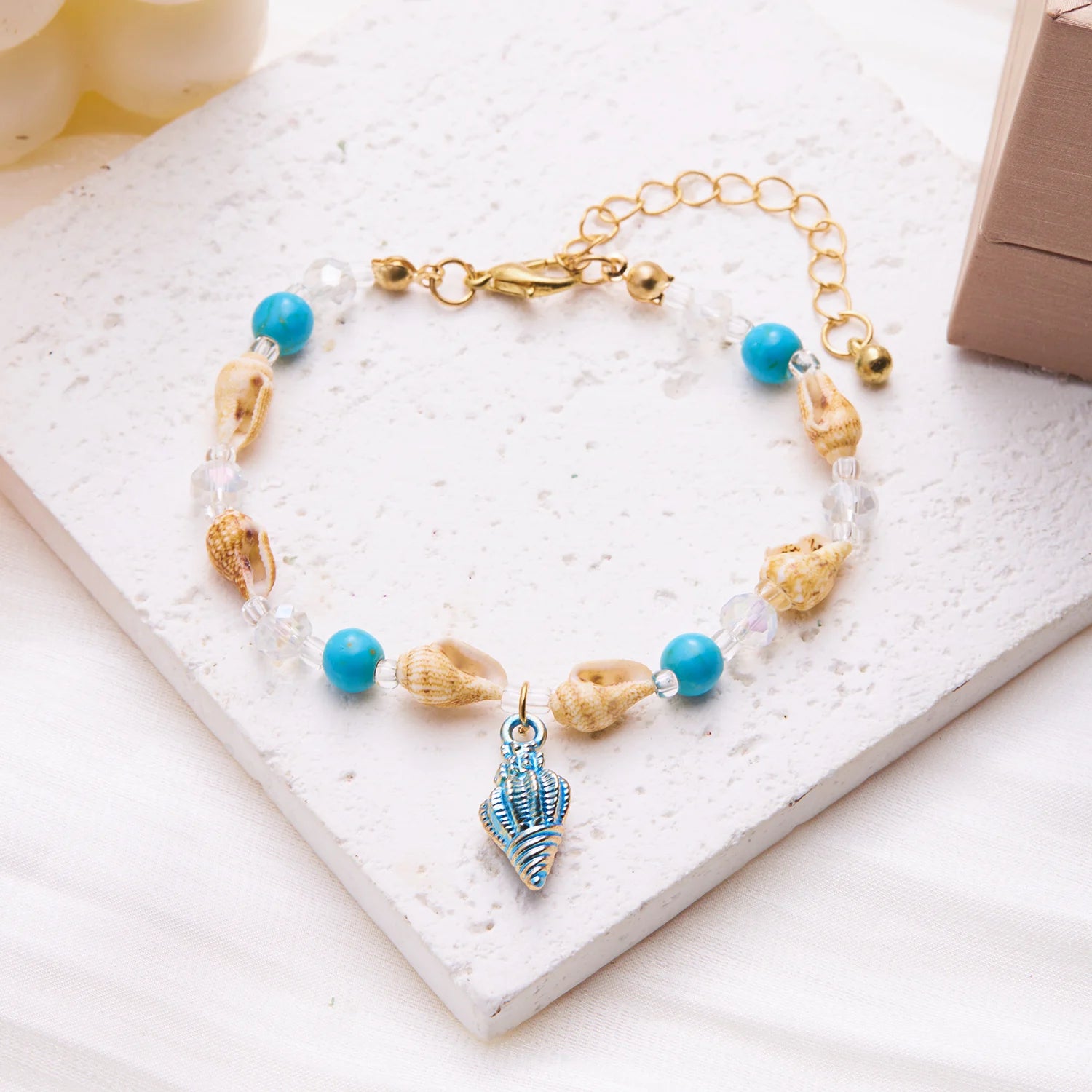 Bohemian Beach Sea Shell Conch Starfish Bracelet For Women Girl Fashion Adjustable Beaded Bangles Summer Party Jewelry Gifts