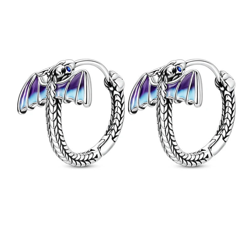 Springtime Earrings For Women 925 Silver Plated Double Hoop Butterfly Bees Ladybird Insect Earrings Party Jewelry Birthday Gifts