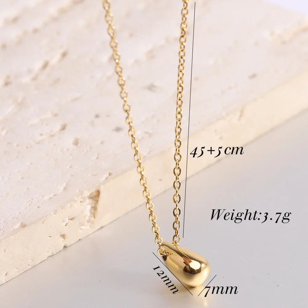 HIPEE Exquisite Fashion Women's Angel Tears Pendant Necklace Stainless Steel Water Drop Necklaces Women Wedding Jewelry Gift
