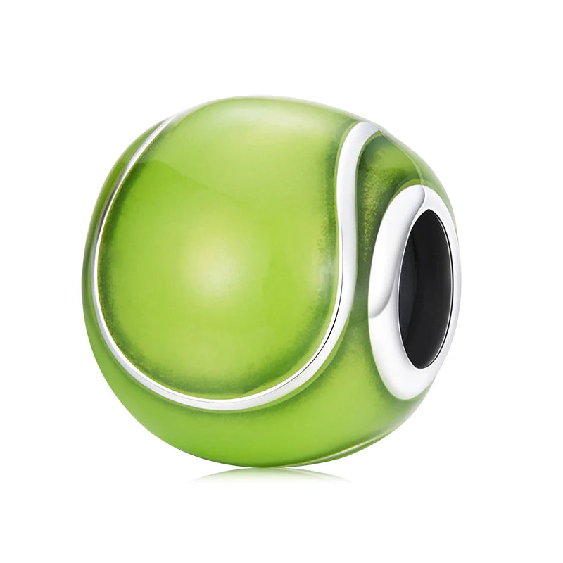 WOSTU 925 Silver Sports Series Charm Pendants Golf Badminton Rugby Basketball Volleyball Beads DIY Gift For Sport Player Family