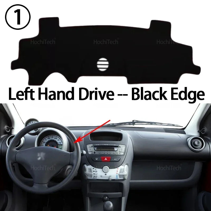 Car Dashboard Cover Avoid Light Pad Instrument Panel Mat Case Carpets for Peugeot 107 Toyota Aygo AB10 AB20 AB30 2005-2014