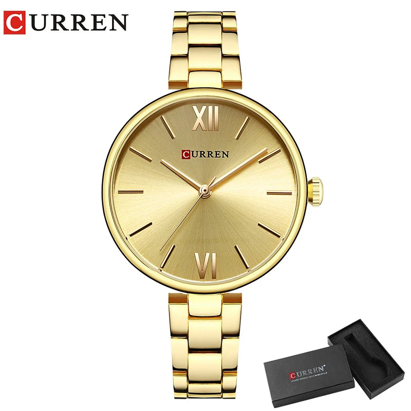 CURREN Women Watch Fashion Luxury Watch Reloj Mujer Stainless Steel  Female Clock Quartz Bracelet Wrist Watch Clock Gift