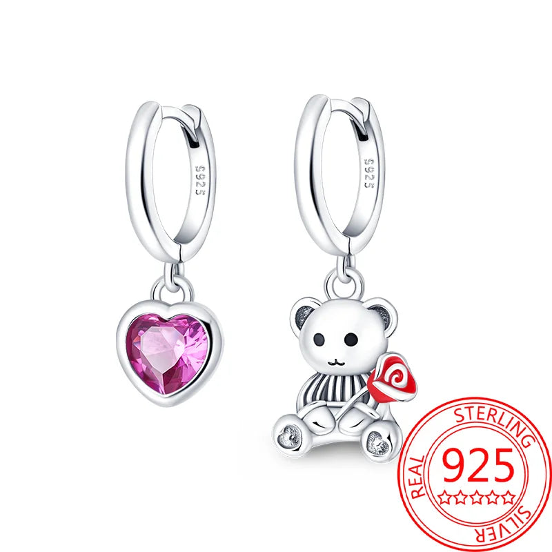 Hot Sale Bee Earrings For Girl Lovely Yellow Black Dancing Bee Happy S925 Hoop Earrings Birthday Gift Silver Jewelry