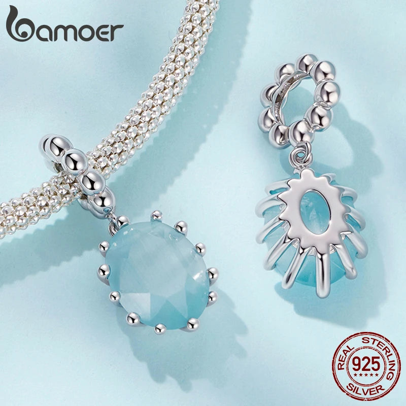 Bamoer Anhänger aus 925er Sterlingsilber in Form eines Glückskürbisses mit Schmetterlingsmotiv und Kristallzuckerperlen für Damen – DIY-Armband-Schmuckzubehör