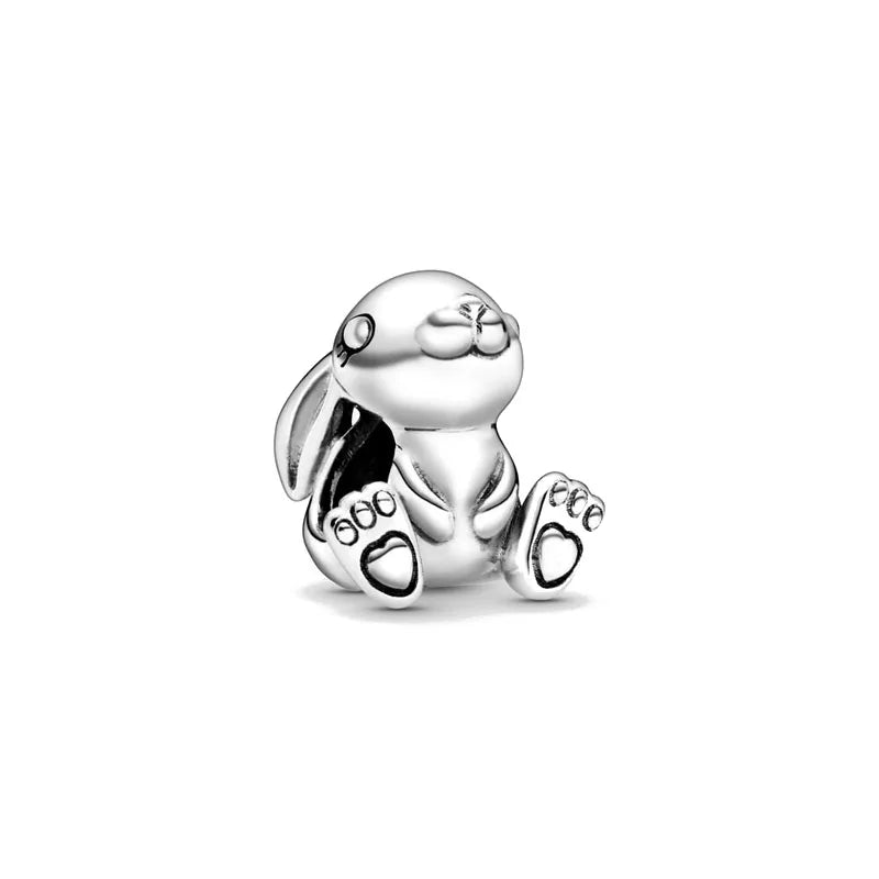 Europe NEW 925 Sterling Silver Spring Flower Bee Charm cute cow duck cat snake dog Bead Fit Original Bracelet Jewelry For Gift