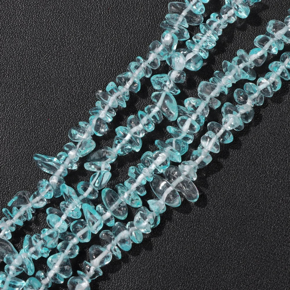 5-8MM Colorful Irregular Glass Beads Dyed Transparent Crystal Chips Beads Fit DIY Women Jewelry Bracelet Necklace Earring