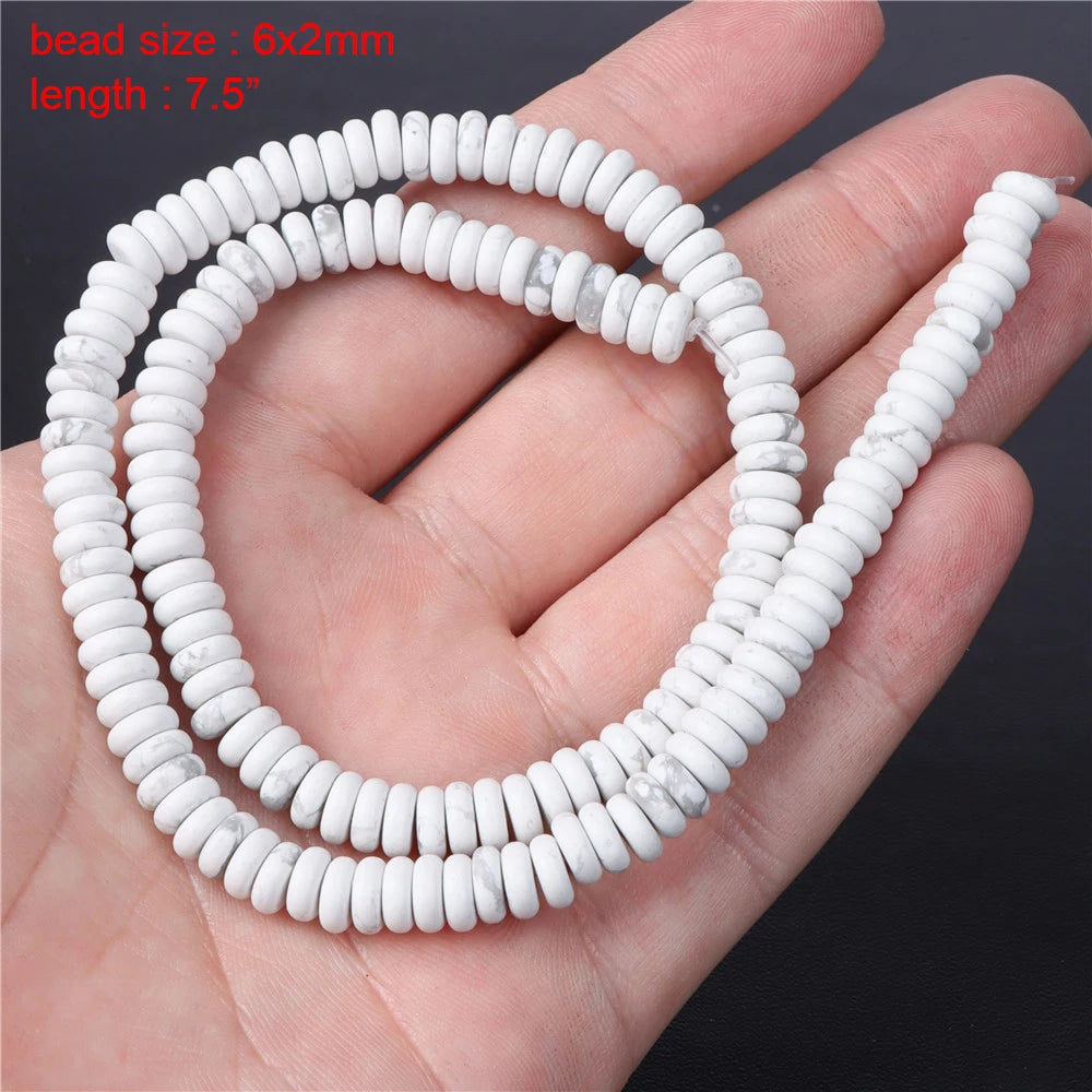 New Arrival Natural Howlite Stone Bead White Turquoises Loose Beads Jewelry Making Perles Gem Loose Beaded Diy Bracelet Necklace