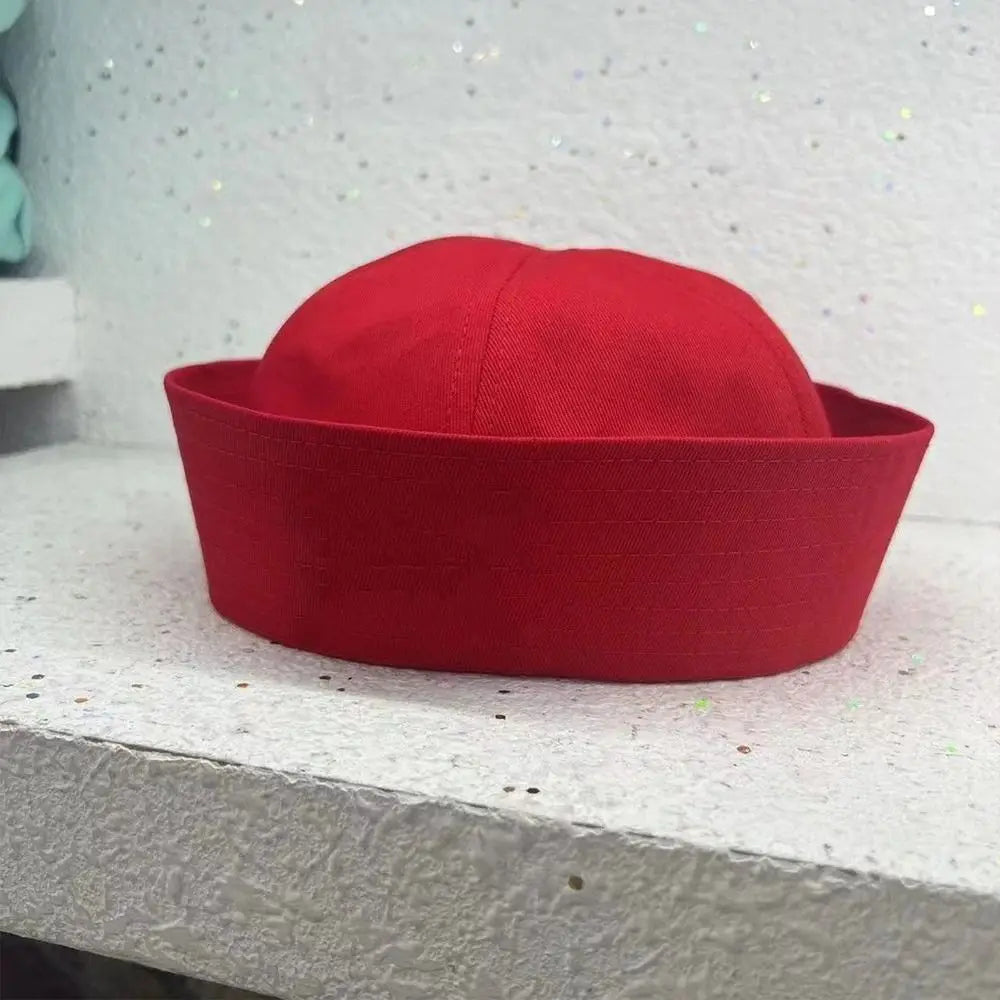 New Cotton Sailor Hat Soft Solid Color Beret Brimless Marine Cap Party