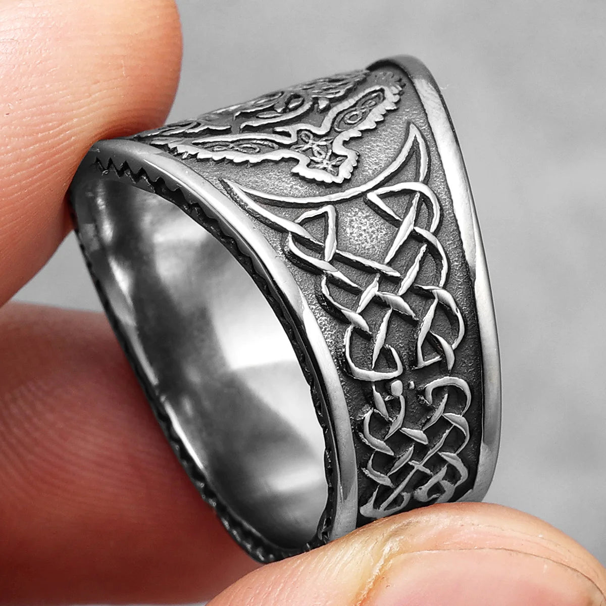 Viking Tree of Life Ring Stainless Steel Vegvisir Compass Men Rings Rock Retro for Male Rider Jewelry Creativity Gift Wholesale