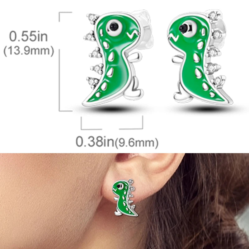 Earrings 925 Sterling Silver Stud Earrings Unicorn Star Zircon Stud Hoop Earrings For Women Girls Lovely Fashion Jewelry Gift