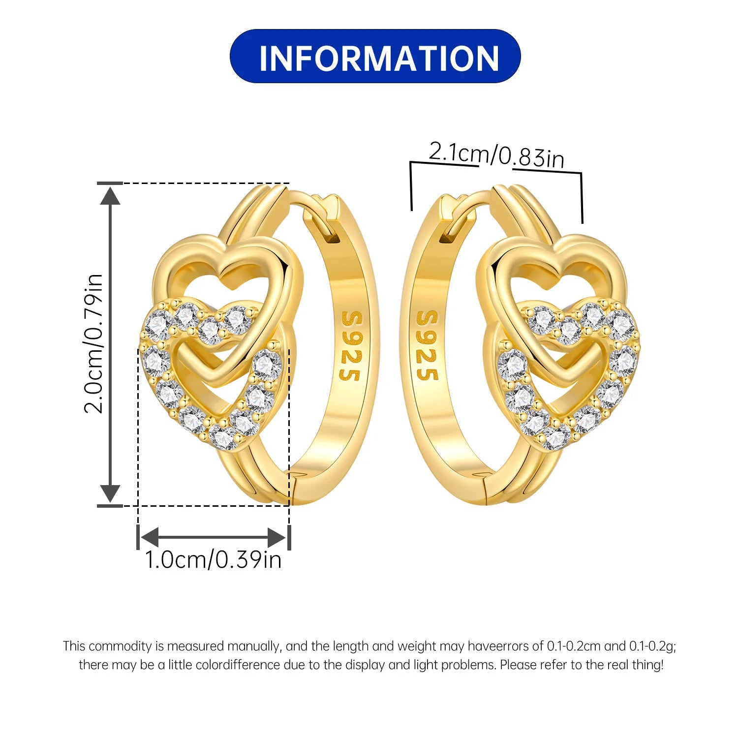 PANPOKI Original 925 Sterling Silver Golden Infinite Love Earrings Women Hoop Earring Anniversary Jewelry Trendy Gifts