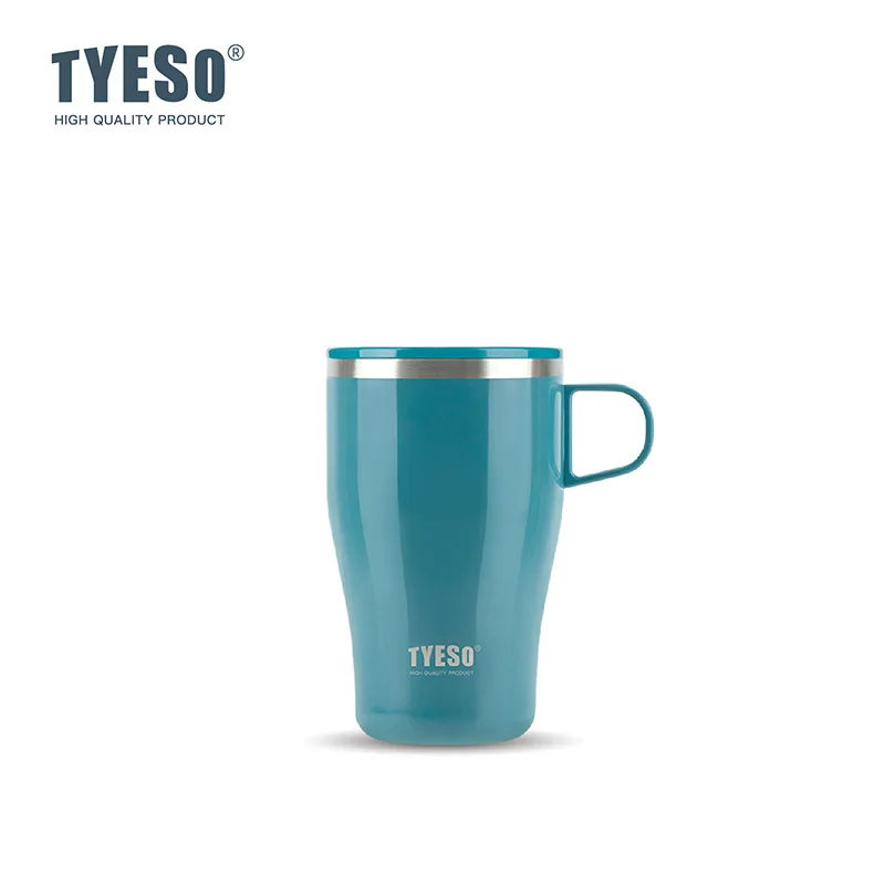 Tyeso Stainless Steel Insulated Coffee Tumbler with Handle Portable Thermal Travel Mug for Hot Cold Drinks Office Home Outdoor