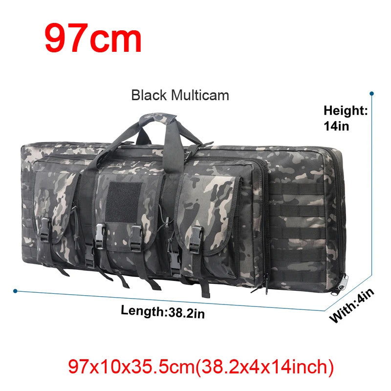 LQARMY 32 38 42 48 inch Tactical Double Rifle Case Molle Rifle Bag Sniper Airsoft Gun Case Backpack Hunting Gun Holster