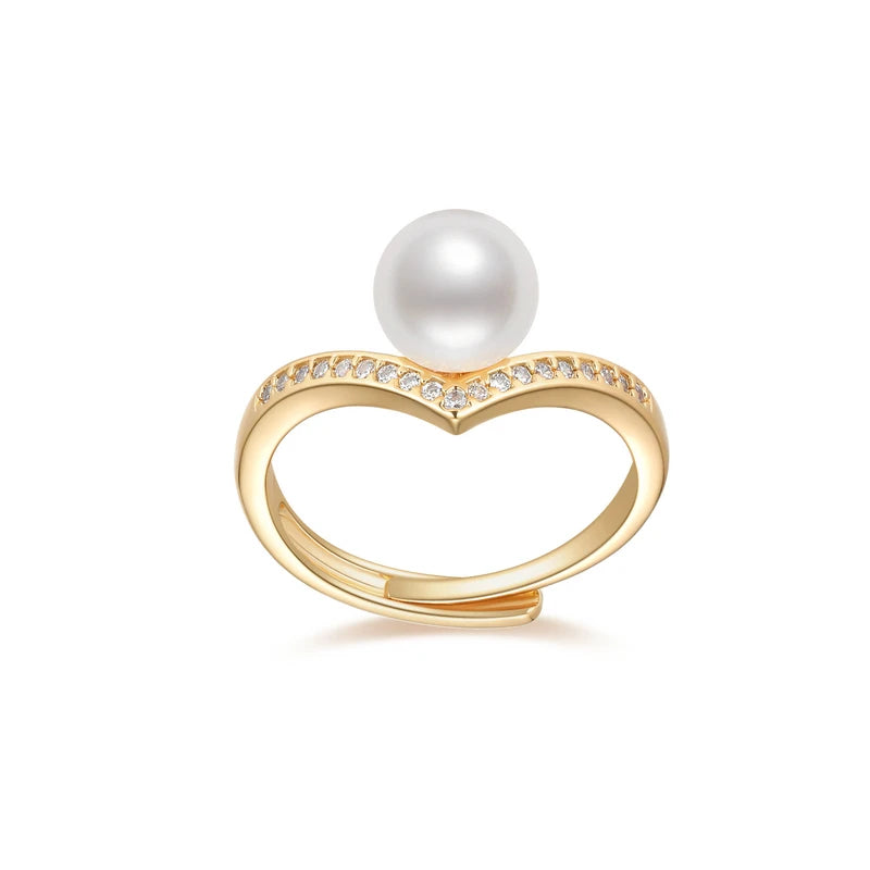 OXTAO 7-7.5 Freshwater Pearl Starfish Ring Adjustable 14K Gold Package Classic Wedding  Ring Women'S Wedding Jewelry Gift Daily