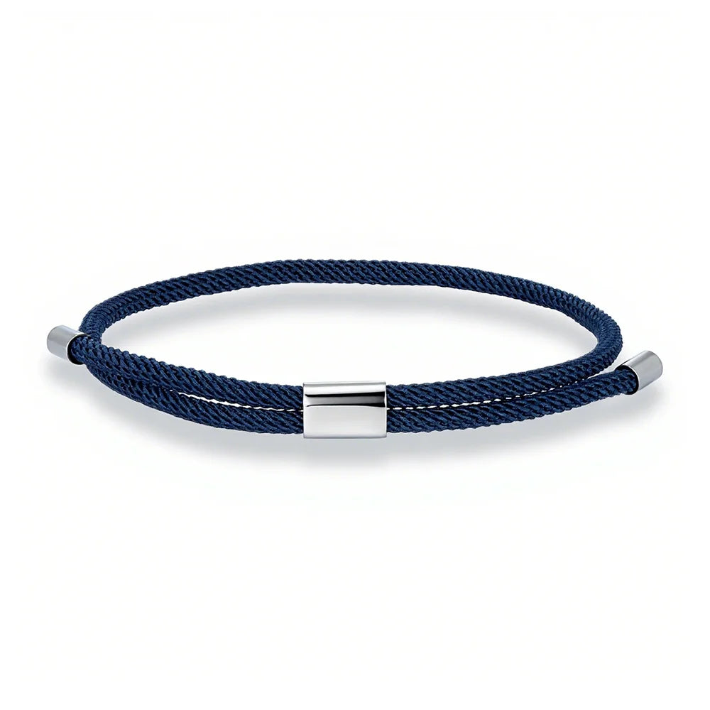 MKENDN Minimalist Durable Unisex Rope Design Stainless Steel Adjustable Braided Rope Bracelet for Men Women Couple Jewelry Gifts