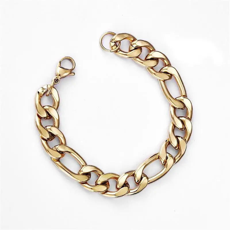 3/5/7/11mm Stainless Steel Figaro Chain Bracelet Bangle for Men Women Hiphop Trendy Wrist DIY Bracelet Jewelry