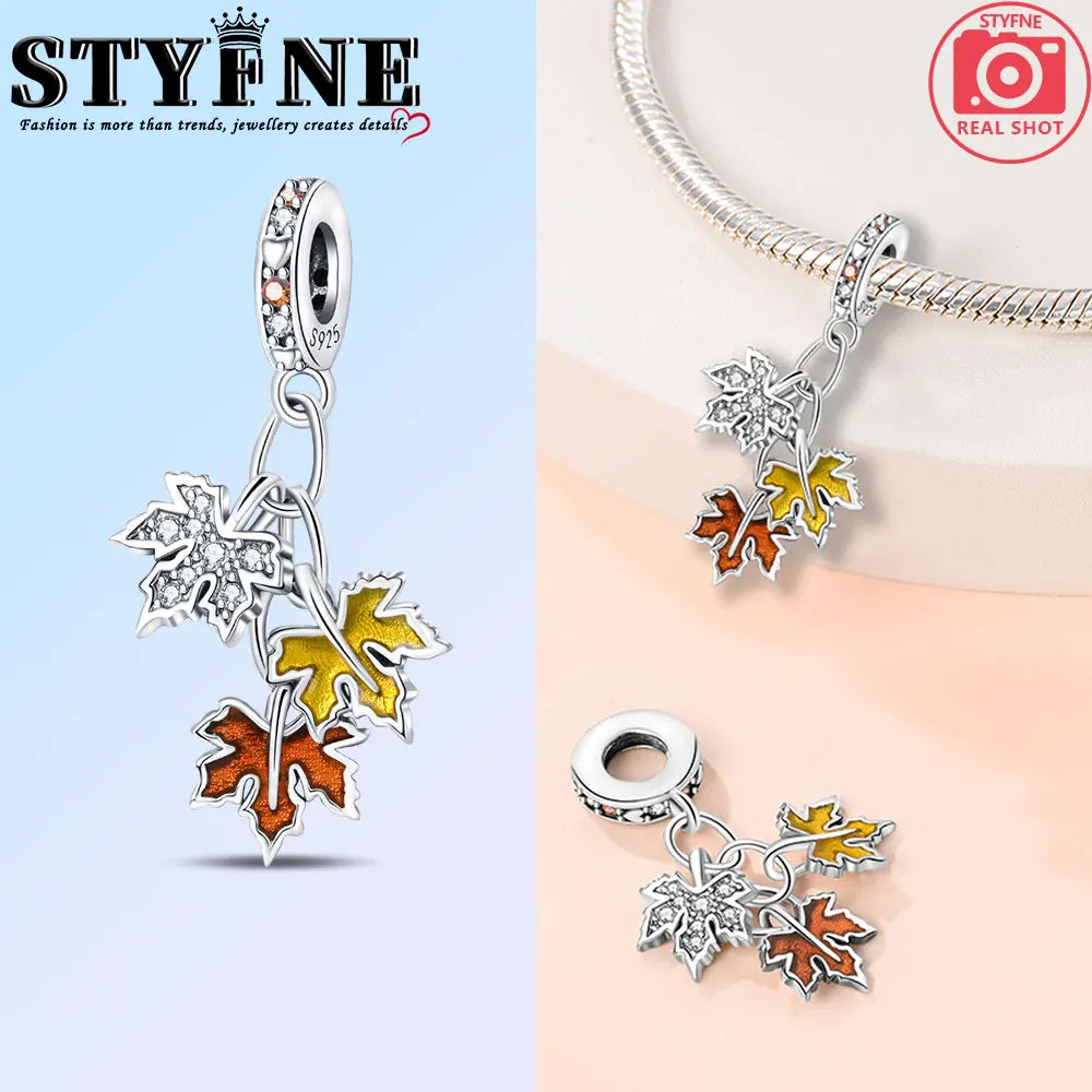 New Harvest Season Pumpkin Bunny Guitar Beads Fit Original Bracelet 925 Silver Women's Necklace DIY Charm Exquisite Jewelry Gift