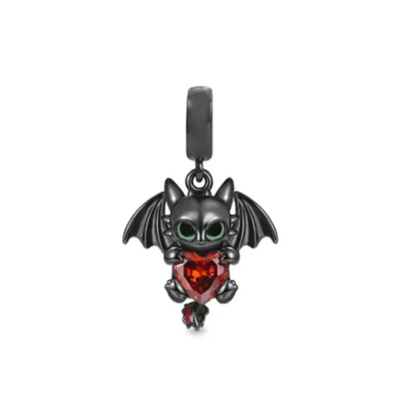 New 925 Silver Dark Black Series Charm Clown Bead Spider Pendant Talisman Women's Jewelry Fit Original European Bracelet Gift