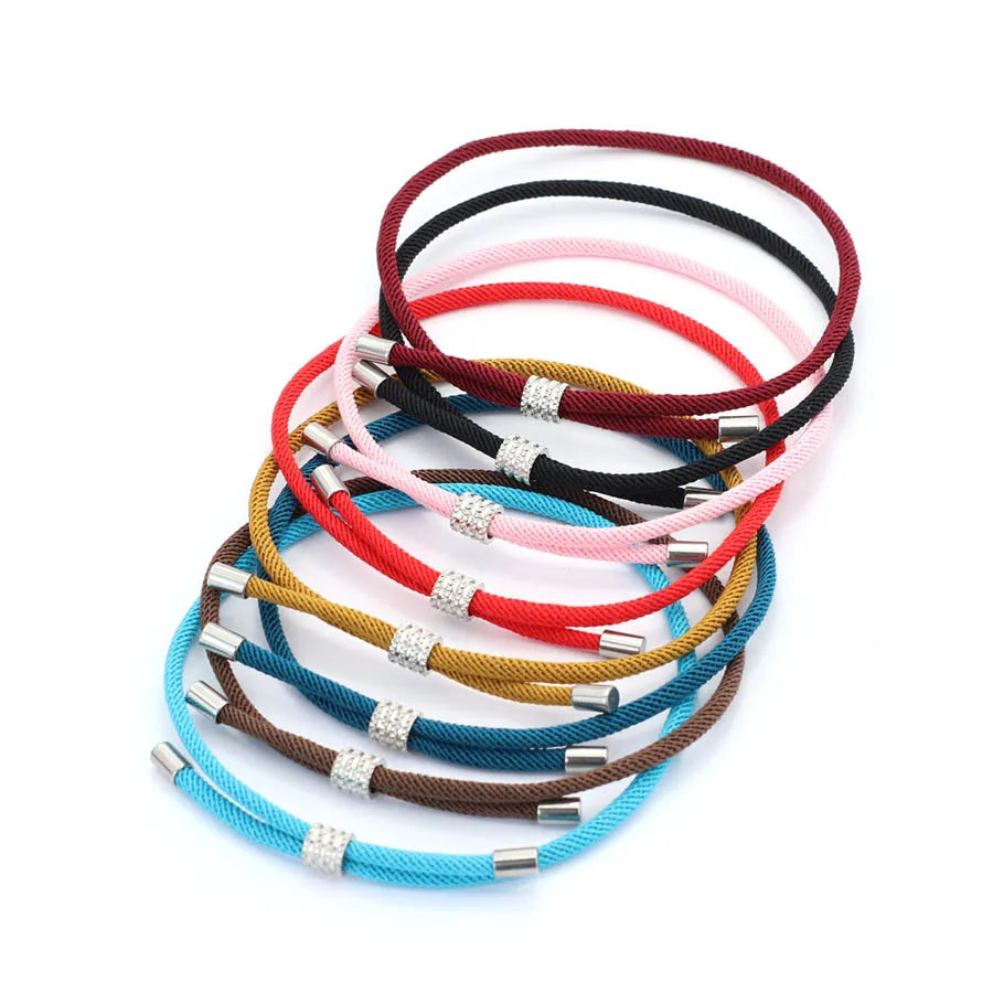 Stylish Grade A 3mm Thin Rope Bracelet Men Women Unfading Stainless Steel Charm Lucky Red Thread Braslet Friendship Braclet Gift