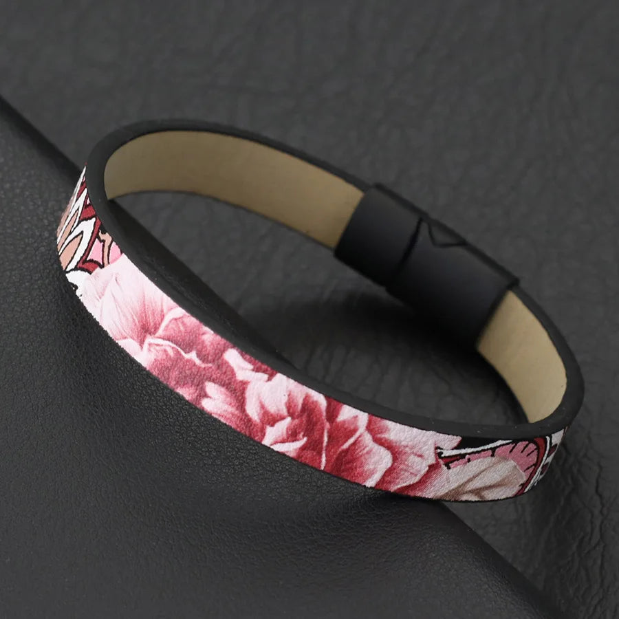 Bracelet ethnique pour homme en cuir noir avec boucle magnétique, style bohème, accessoire de loisirs, cadeau pour homme