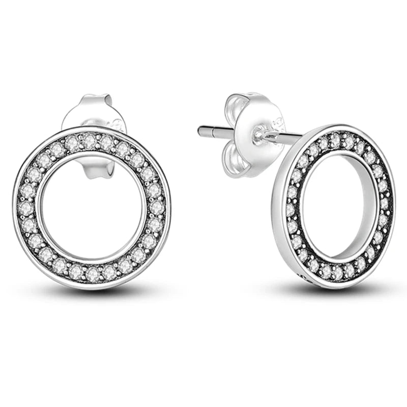 Earrings 925 Sterling Silver Stud Earrings Unicorn Star Zircon Stud Hoop Earrings For Women Girls Lovely Fashion Jewelry Gift