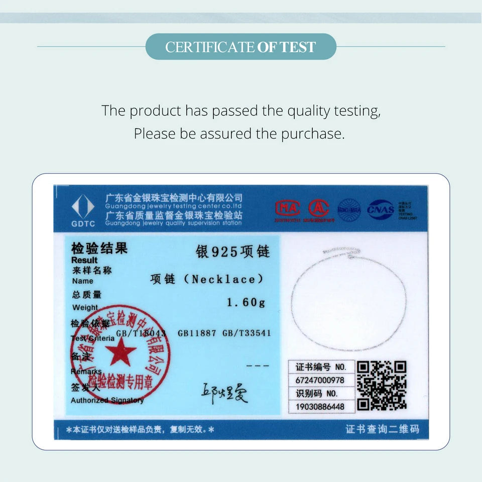 BAMOER Klassische Basic-Kette, 100 % 925er Sterlingsilber, Karabinerverschluss, verstellbare Halskette, Kette, Modeschmuck für Damen