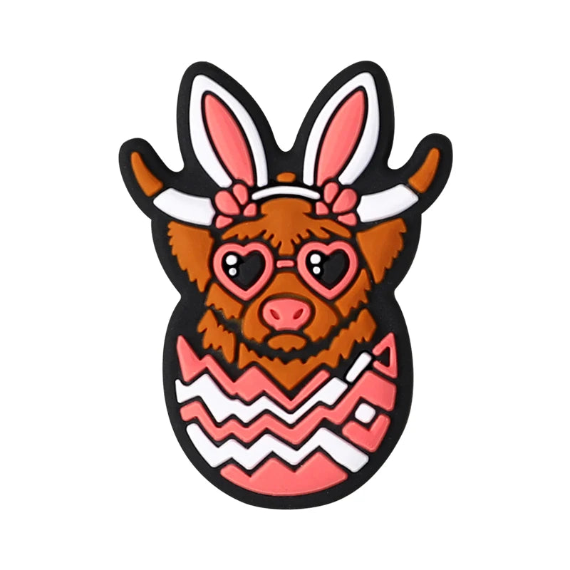 5/10pcs Silicone Beads Easter Egg Bunny Beads Cute for DIY Keychains Jewelry Accessories Bracelet Making Pen Decor Creative Gift