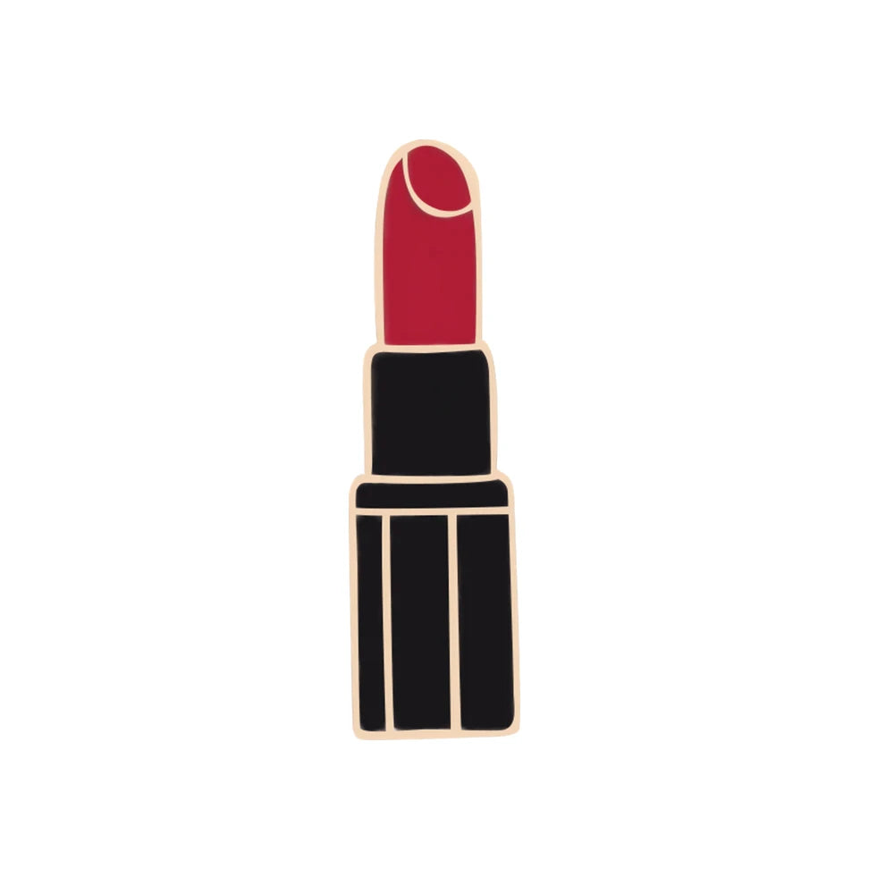 Sexy Girl Red Lips and Lipsticks Enamel Pins Women Charm Metal Brooches Coat Hat Bag Lapel Pin Badges Jewelry Accessories Gift
