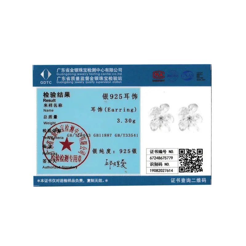 BISAER 925 Sterling Silber Ohrstecker mit frischen Blumen, blühenden Reinheitsblumen, Ohrstecker, vergoldet mit Weißgold für Partys, edler Schmuck