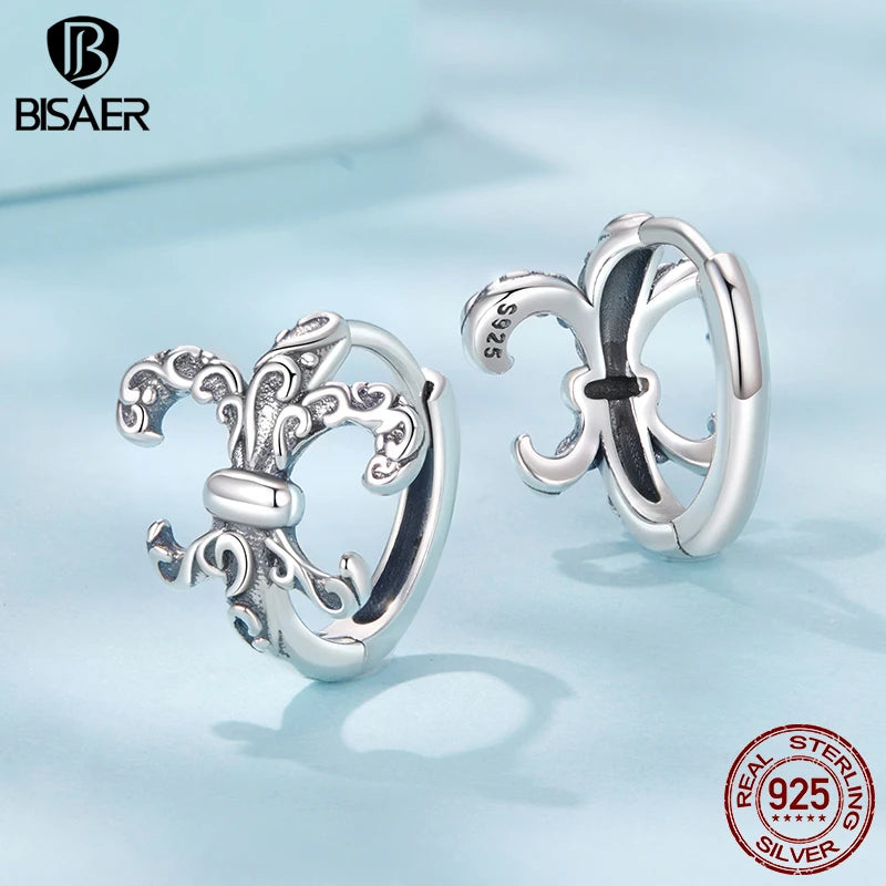 BISAER 925 Sterling Silver Turtle Stud Earrings Bule Enamel Stud Ear Plated White Gold for Women Party Fine Jewelry Holiday Gift