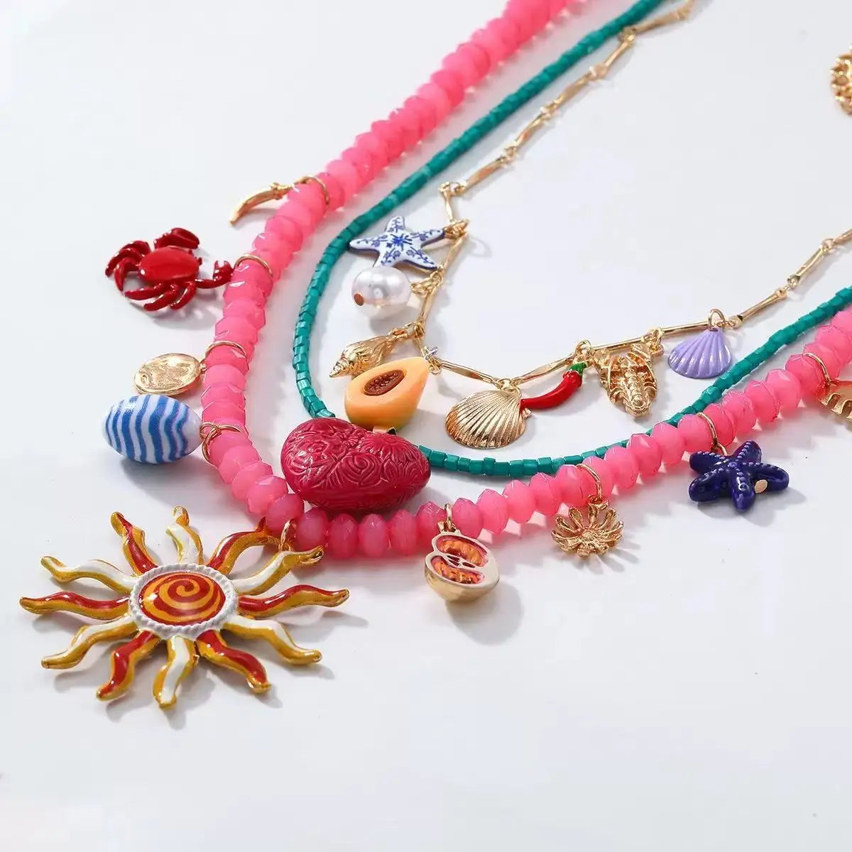 ZAA Fashion Personalized Sun flower multi-layer Necklace