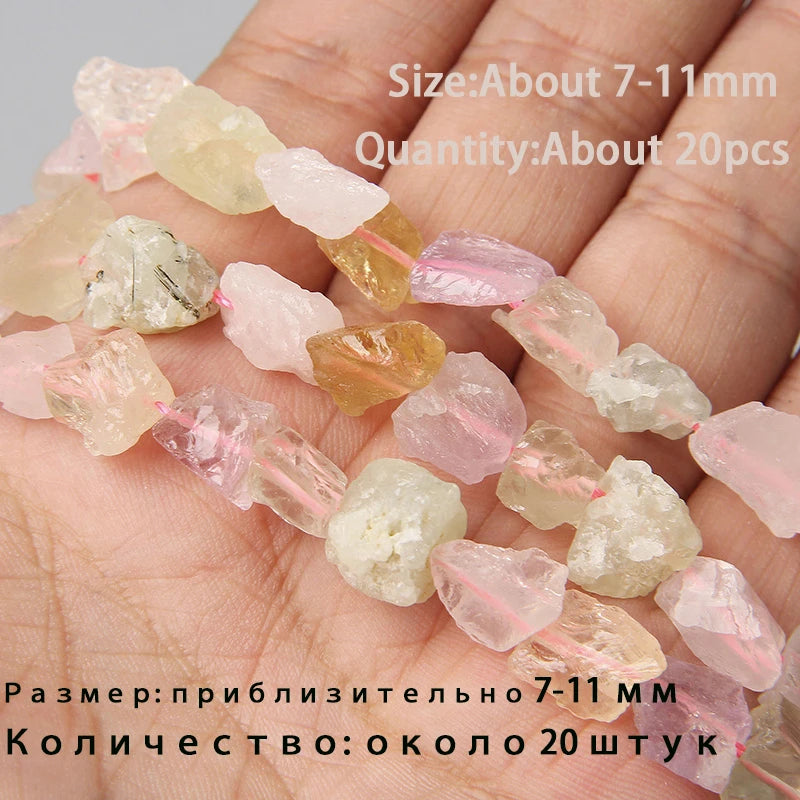 7.5" Natural Irregular Rough Stone Beads Raw Rock Lapis Quartzs Nuggets For Jewelry Making DIY Earrings Bracelet Supply 7-30mm