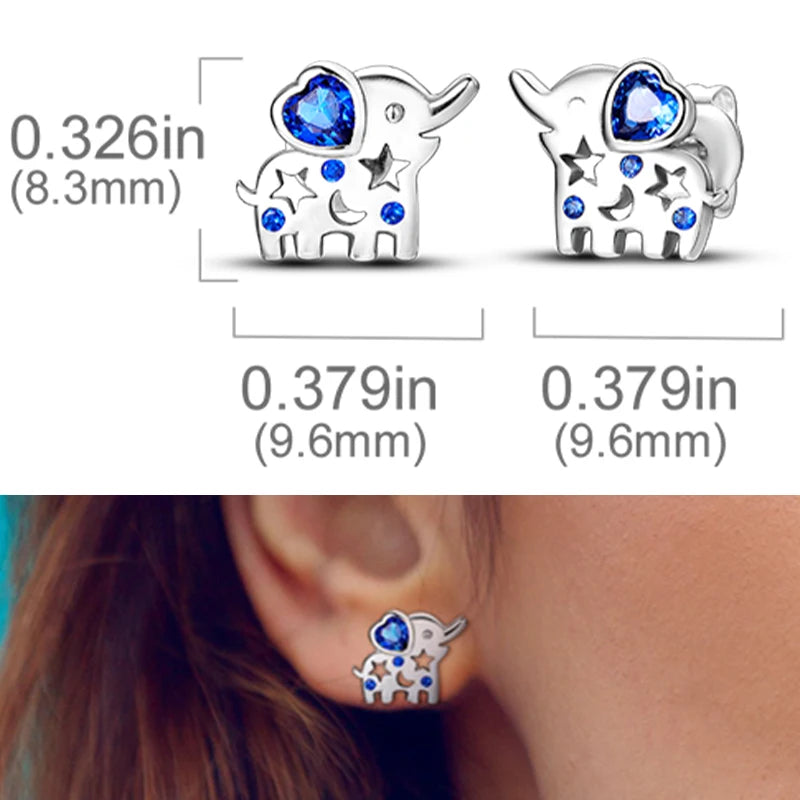 Earrings 925 Sterling Silver Stud Earrings Unicorn Star Zircon Stud Hoop Earrings For Women Girls Lovely Fashion Jewelry Gift