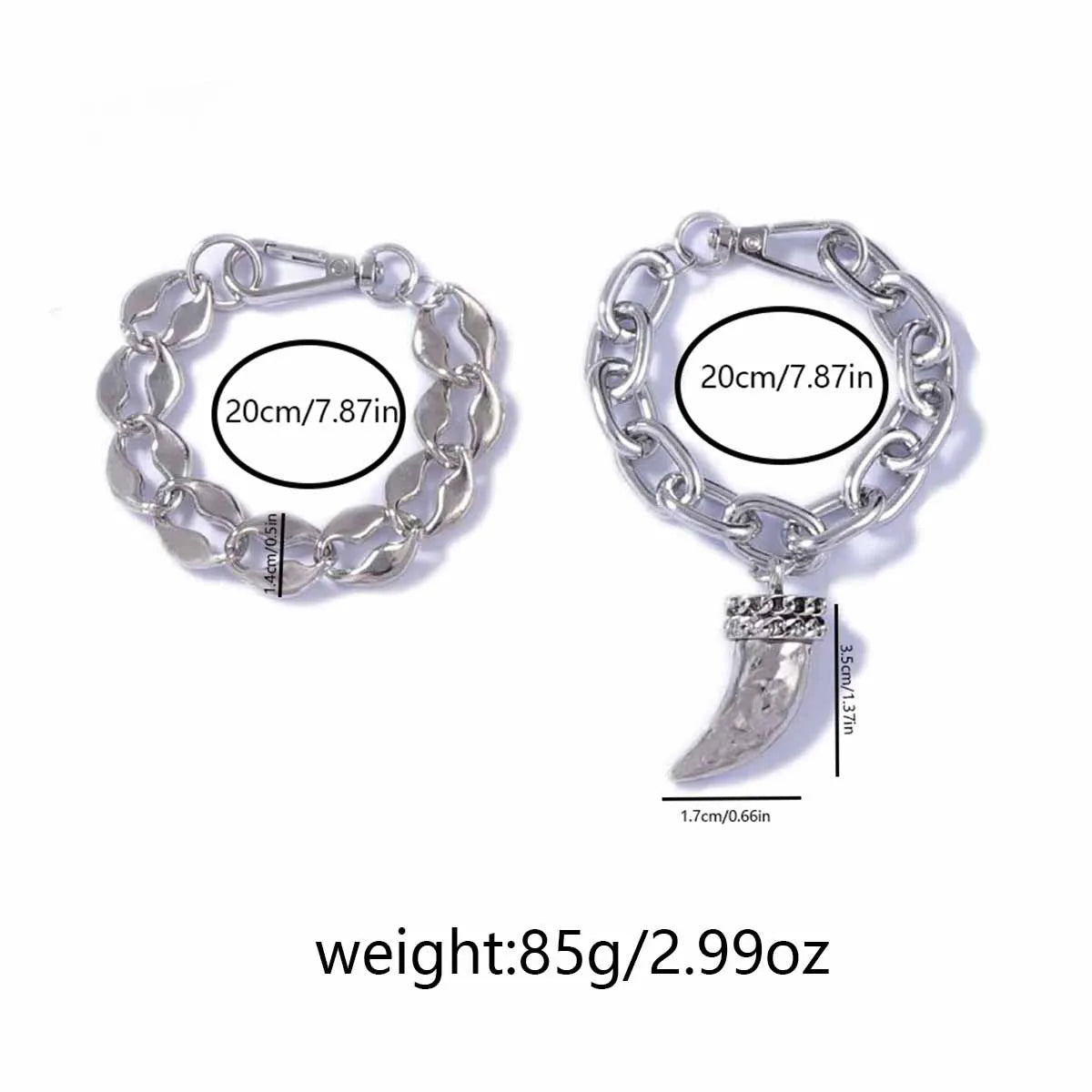 ZAA Personalized Creative Metal Chain Alloy Animal Horn Pendant Double Layer Necklace