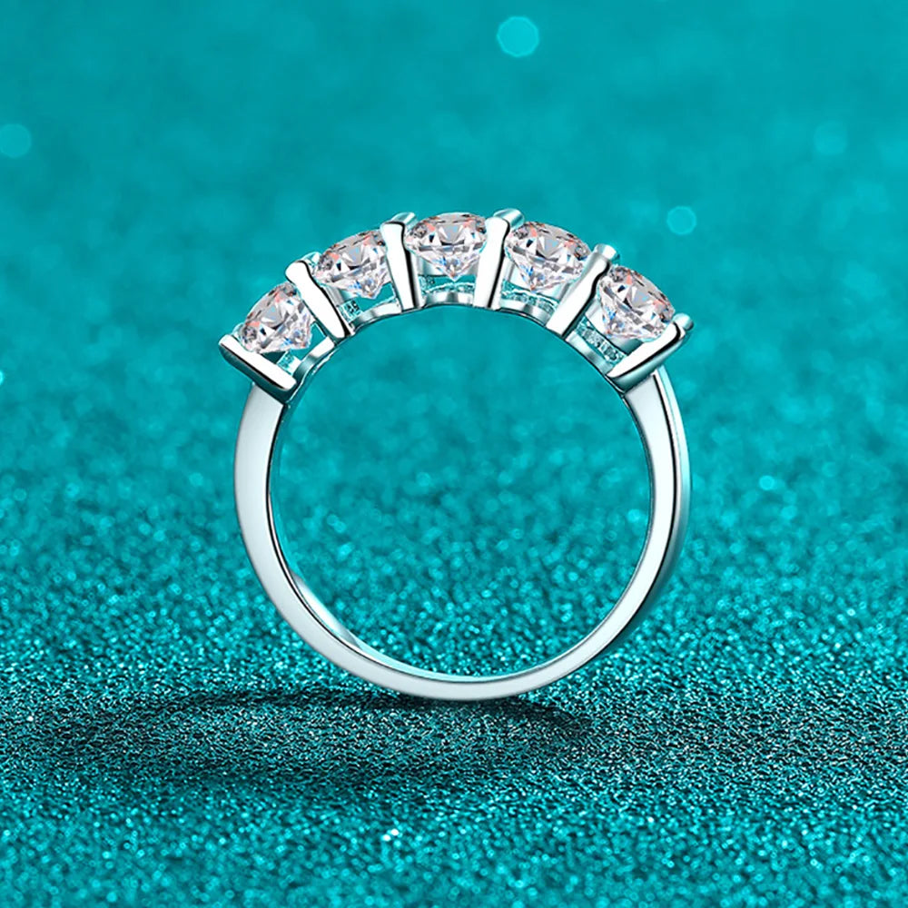 Serenity 2.5cttw Oval Cut D Color Moissanite Rings for Women Men 100% S925 Sterling Silver Plated 18K Row Rings Fine Jewelry GRA
