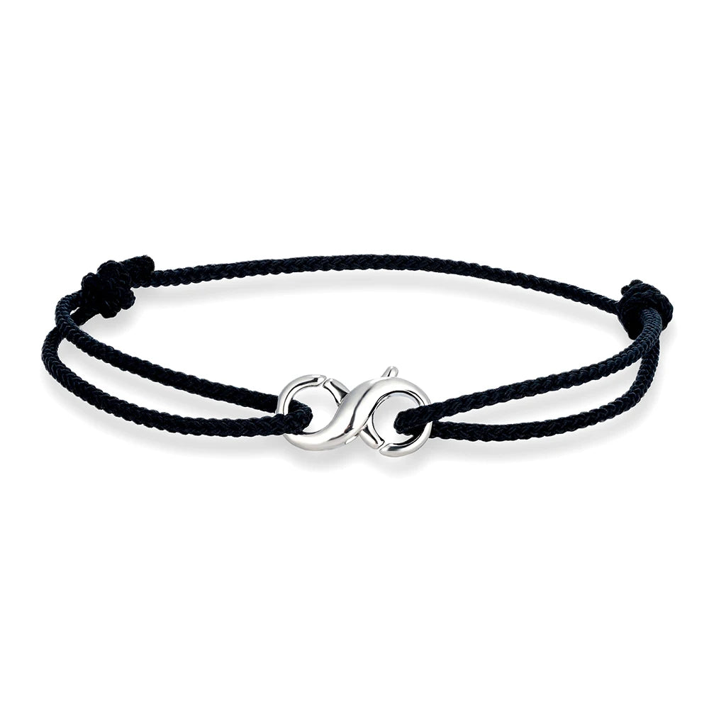 MKENDN Infinity Symbol Bracelet Lobster Clasp Mens Braided Thin Rope Bracelet With Carabiner Spring Clasp For Surfer Couple Gift