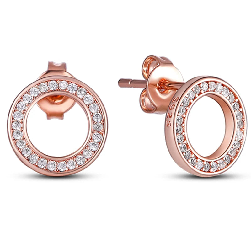 Earrings 925 Sterling Silver Stud Earrings Unicorn Star Zircon Stud Hoop Earrings For Women Girls Lovely Fashion Jewelry Gift