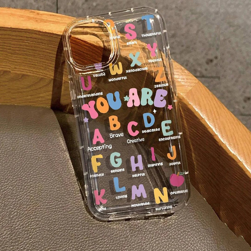 Colorful Slogan Print Clear Phone Case for Xiaomi Mi 14 12T 13T 12 13 11 Lite 5G NE Poco X6 X3 F5 Pro Soft Protection Cover
