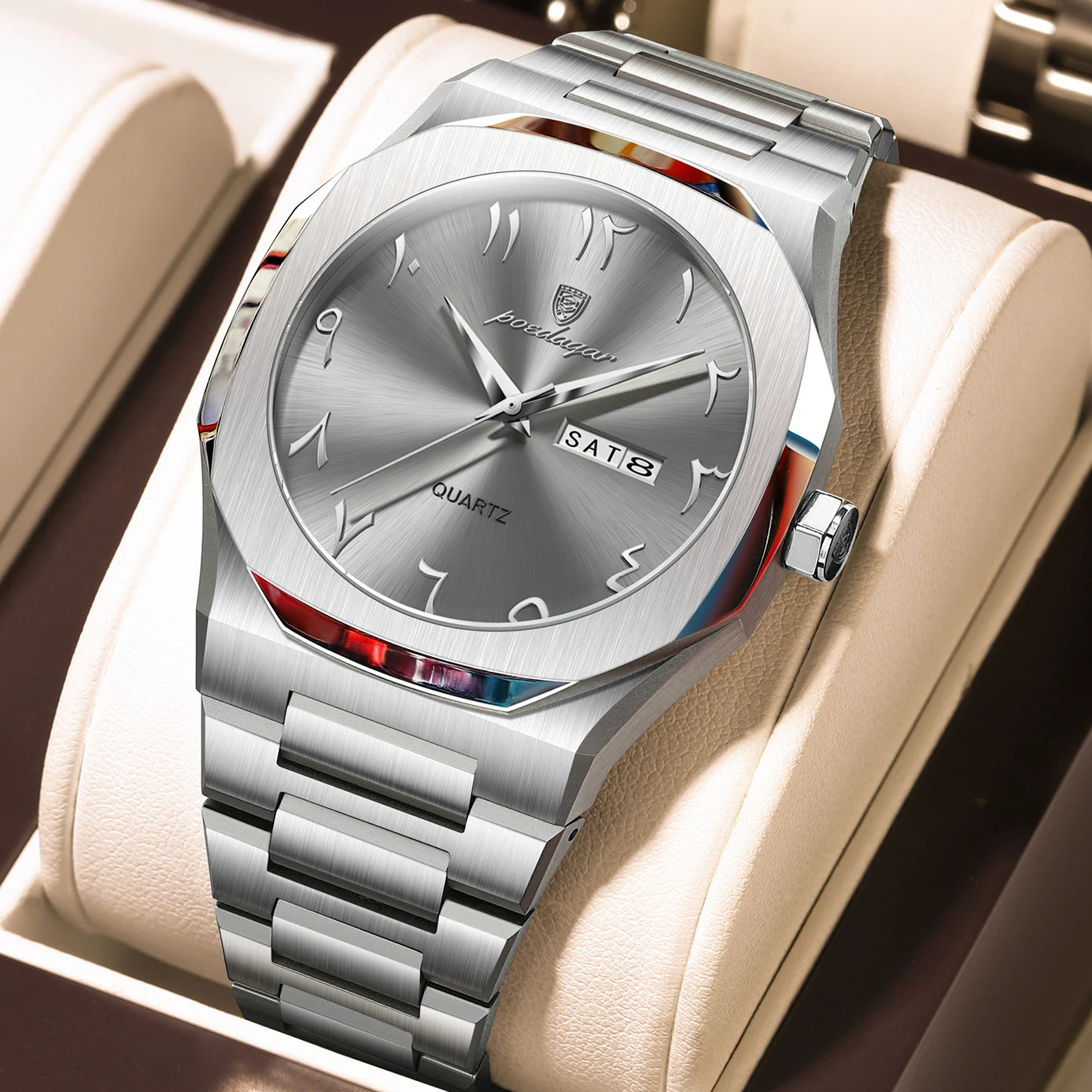 POEDAGAR Military Watch For Men Waterproof Luxury Week Calendar Man Wristwatch Quartz Stainless Steel Fashion Men's Watches Male - Madeinsea©