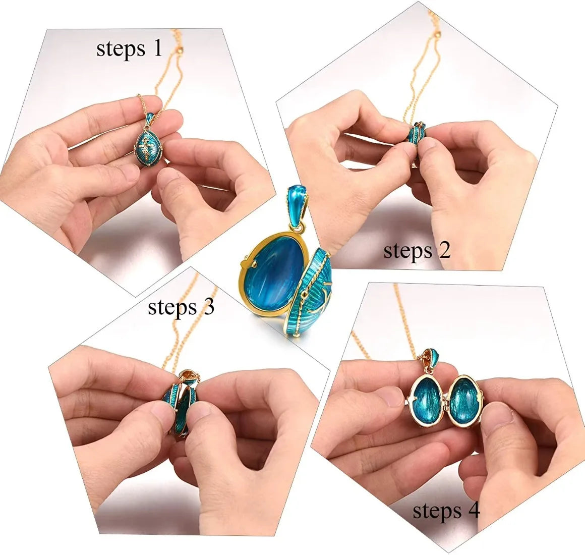 Chainspro Orthodoxe Medaillon-Halsketten mit Kreuz und Ei, oval, für Damen, Anhänger, 45,7 cm Kette, 14 Karat vergoldet, Emaille, Gedenkschmuck für Sie