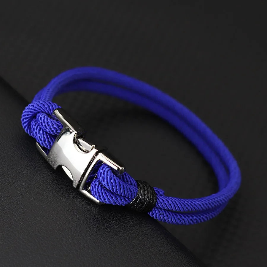 New Good Luck Rope Bracelet Men Bilayer Detachable Buckle Wrap Braslet Locomotive Cool Riding Outdoor Survival Braclet Pulseria