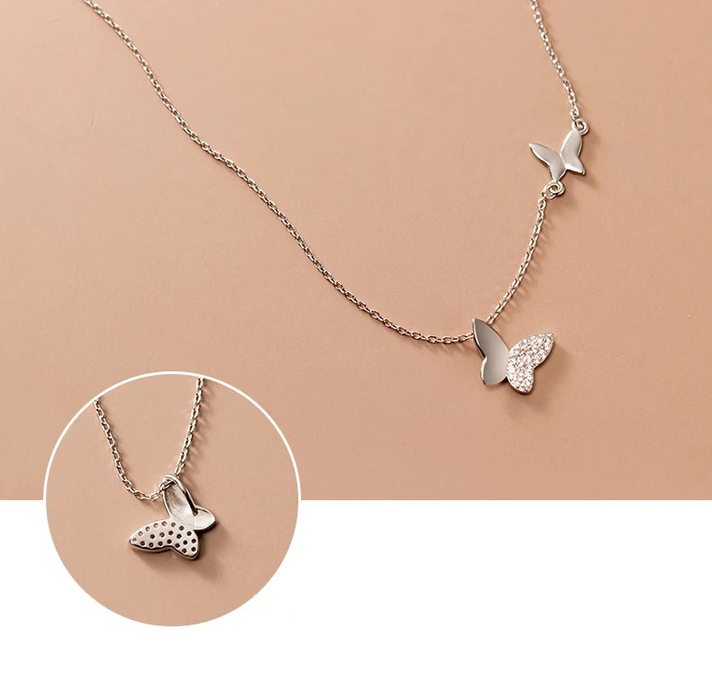 New Arrivals 925 Sterling Silver Butterfly Necklaces Pendant Hot Sale Pure Silver Jewelry for Women