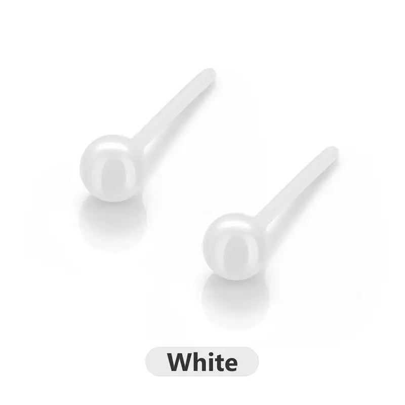 1 Pair Ceramic Heart Earnails Classic Simple Earbone Nail Small Earrings Ear Bone Nail Lip Piercing Body Jewelry Accessory