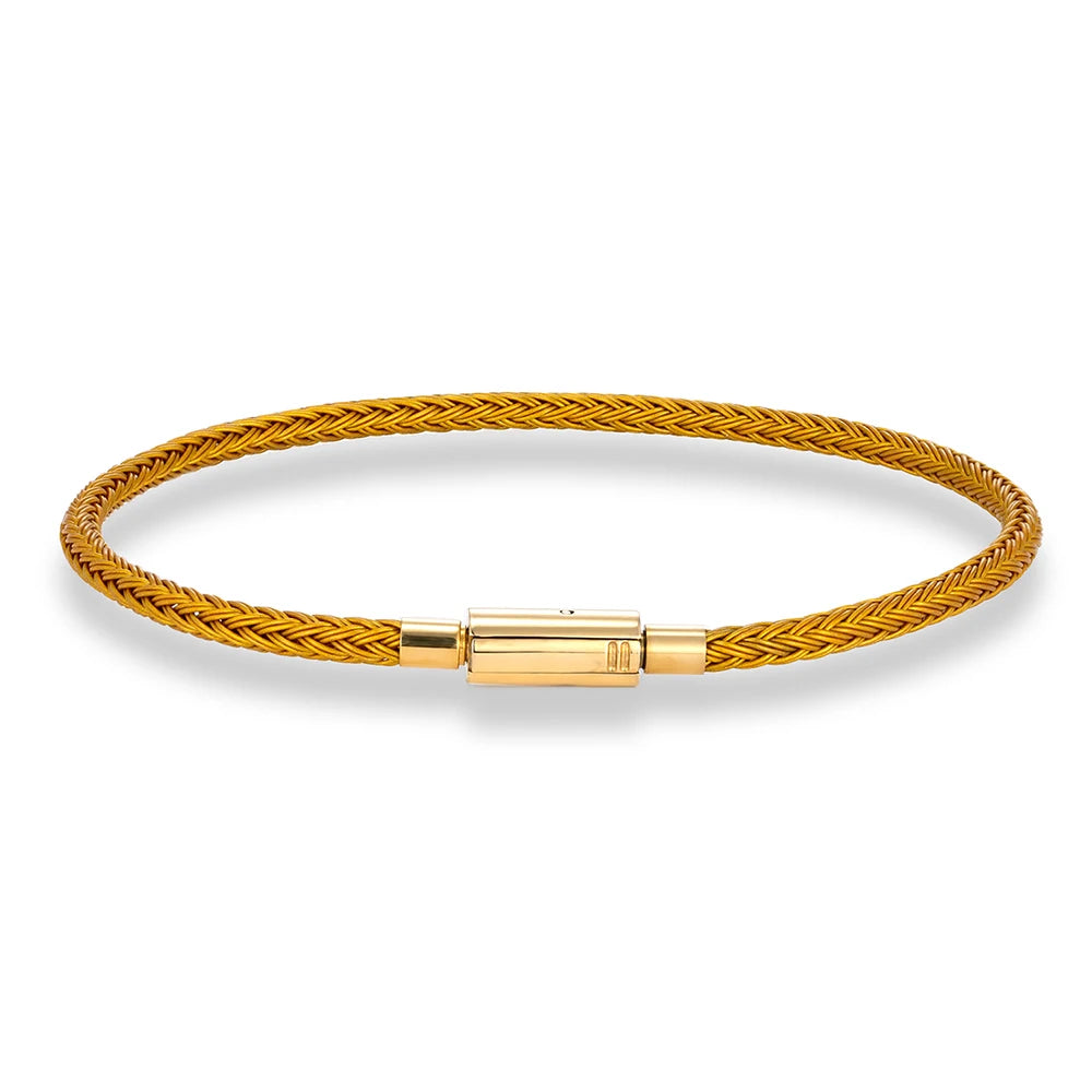 MKENDN Classic Men Women Jewelry 2-3mm Non-fading Steel Wire Thin Rope Bracelet Button Clasp Classic Cuff DIY Charm Bracelet