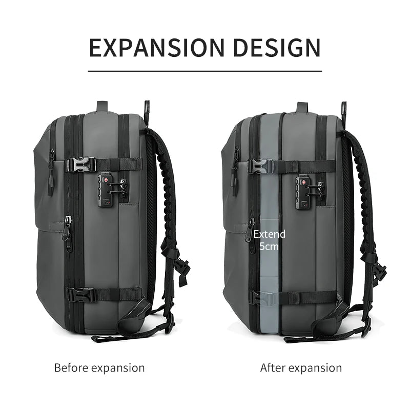 Men Travel Backpack vacuum compression 17 inch Laptop Backpack Business Large Capacity school Backpack Expanded Hiking backpack - Madeinsea©