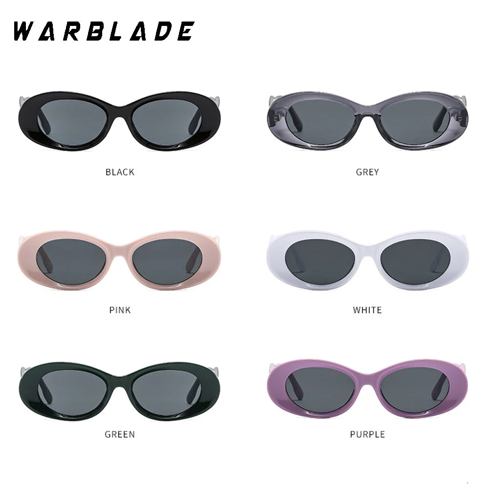 Vintage Small Oval Sunglasses Women 2025 Trendy Punk Style Frame Shades Fashion Luxury Brand Designer UV400 Protection Eyewear