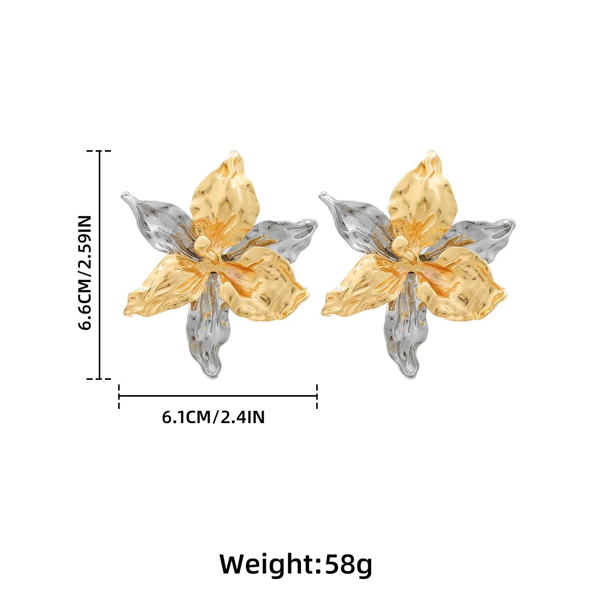 ZAA Exaggerated Multi-layer Alloy Color Blocked Flower Earrings
