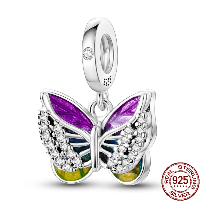 Schmetterling Blume Tier Perlen Fit Pandora Original armband charms Silber 925 Halskette pendientes mujer für Frauen Schmuck machen